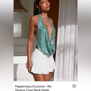 Peppermayo Exclusive - Rio Dreams Cowl Neck Halter Top - Green